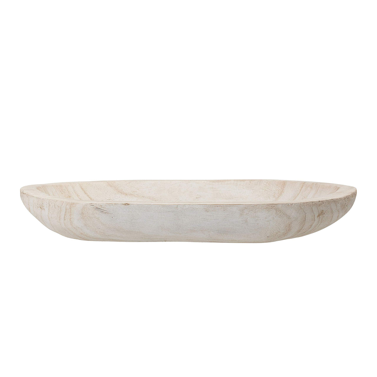 Bloomingville Hand-Carved Paulownia Wood Bowl with Whitewashed Finish Bloomingville