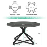 Tribesigns Round Conference Table, 47" Small Meeting Table for 4 People, Circle Seminar Table Reception Negotiation for Office Conference Room (Only Table) (Grey) Tribesigns