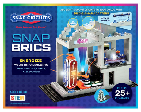 Snap Circuits BRIC: Structures | Brick & Electronics Exploration Kit | Over 20 Stem & Brick Projects | Full Color Project Manual | 20 Parts | 75 BRIC-2-Snap Adapters | 140+ BRICs Snap Circuits