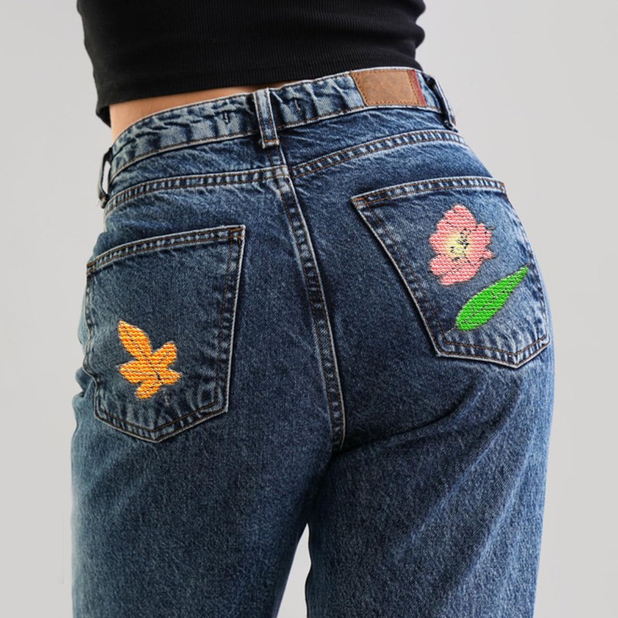 ORIGACH 4 Sheets 105 Pcs Water Soluble Embroidery Patterns Stabilizers - Pre-Printed Floral, Flowering Shrubs & Leaves Designs - Stick & Stitch Embroidery Paper for Hand Sewing Lovers ORIGACH