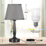 Kakanuo Touch Table Lamp for Bedroom, Small Bedside Lamp with USB C Charging Port, 3 Way Dimmable Touch Control Nightstand Lamp for Living Room and Office, LED Bulb Included Kakanuo