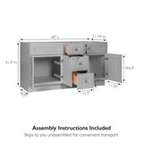 Design House Brookings 60 Inch Bathroom Vanity, Ready to Assemble, Solid Wood, Sherwin Williams® Gray, 599019-GRY Design House
