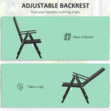 Outsunny 9-Piece Patio Dining Set for 8, Outdoor Aluminum Frames Dining Furniture Set with Expandable Table, Adjustable High Back Portable Chairs and Mesh Fabric Seats, Black Outsunny