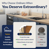 Howizz 55 x 28 in. Solid Wood Table Top, Dark Walnut Stained Acacia Desktop for Standing Desk/Office Tabletop/Countertop, 1in. Thick Howizz