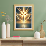 TOPMCYSG Jesus Cross Diamond Art Kits for Adults,Round 5D Diamond Painting Kits for Beginners,DIY Full Drill Diamond Dots Paintings Picture Christ Religious Gem Art and Crafts Home Wall Decor 12x16 in TOPMCYSG