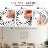 Blulu 3pcs Mandala Wall Art Carved Wood Wall Art Floral Aesthetic Wooden Plaque Set Wood Carving Decor Farmhouse Modern Cutout Plaque for Home Bathroom Decoration(15.8 x 5.1 Inch,White) Blulu