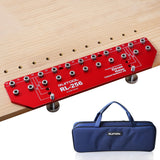 RUITOOL Shelf Pin Jig 11 Holes, Self-contained Clamping Function All Metal Shelf Pin Drilling Jig with 1/4" and 5mm Drill Bit, Shelf Hole Jig and Cabinet Hardware Jig Tool Drill Guide with Storage Bag RUITOOL