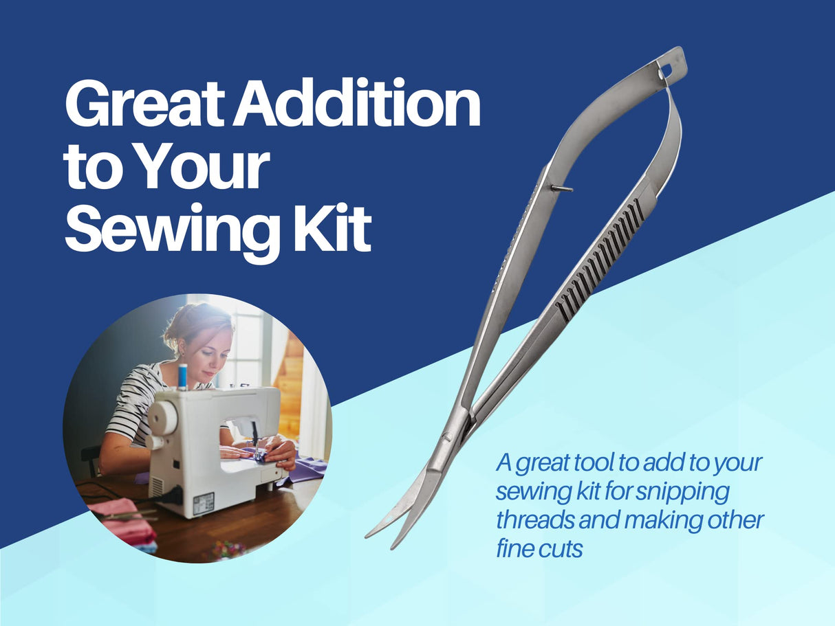 ARTMAN INSTRUMENTS Micro Castroviejo Scissors 5.5" Curved – Set of 3, Micro Stitch & Thread Cutting, Embroidery, Spring Action, Extra Sharp, Squeezable Surgical Scissors for Dental, ENT Artman Instruments