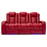 Seatcraft Anthem Home Theater Seating Living Room - Italian Leather - Power Recline Sofa - Fold-Down Table - Powered Headrests - Arm Storage - AC/USB and Wireless Charging - Cup Holders, Red Seatcraft