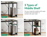 AODK 51 Inch Computer Desk with Fabric Drawers & USB Power Outlets, Reversible Home Office Desk with Storage Shelves, Work from Home, Modern Work/Writing/Study Table for Bedroom, Black AODK