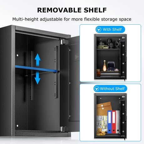 Bonsaii 1.8 Cubic Feet Security Home Safe with Digital Keypad, Security Box for Jewelry, Cash, Guns | Document Safe (14.2"x12.99"x19.7") bonsaii