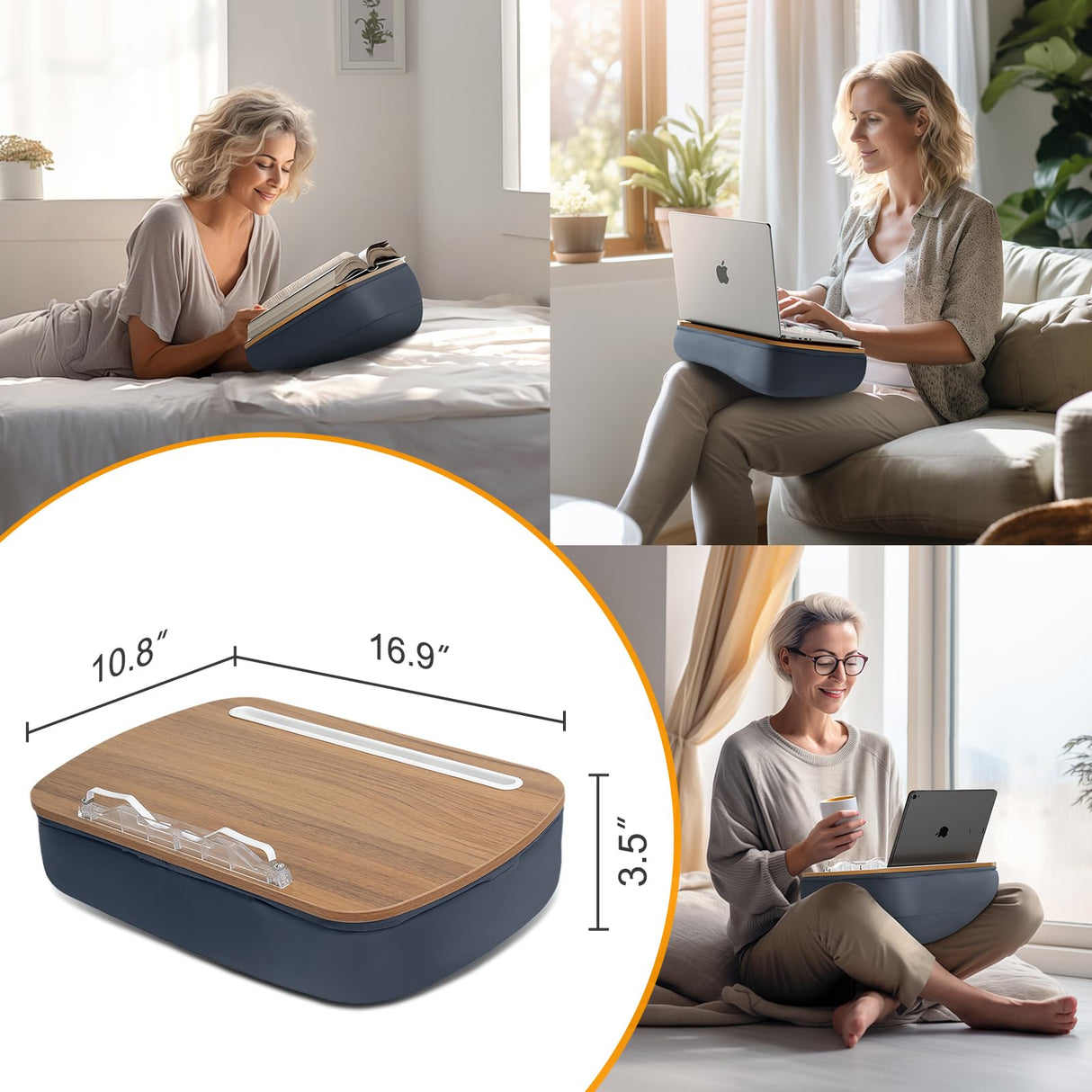 ERGONOV Lap Beanbag Book Stand for Hands Free Reading Comfortable Reading Pillow Stand Minimize Neck Strain Perfect Idea for Book Lovers in Dorm Room or Anywhere Else with Bookseat(Gray) ERGONOV
