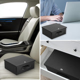 Dalmbox Portable Metal Safe Box with Key Lock - Fire Resistant Storage for Documents, Car, Home and Outside - X Large 13.2"x 11"x 5.1" Black Box Dalmbox