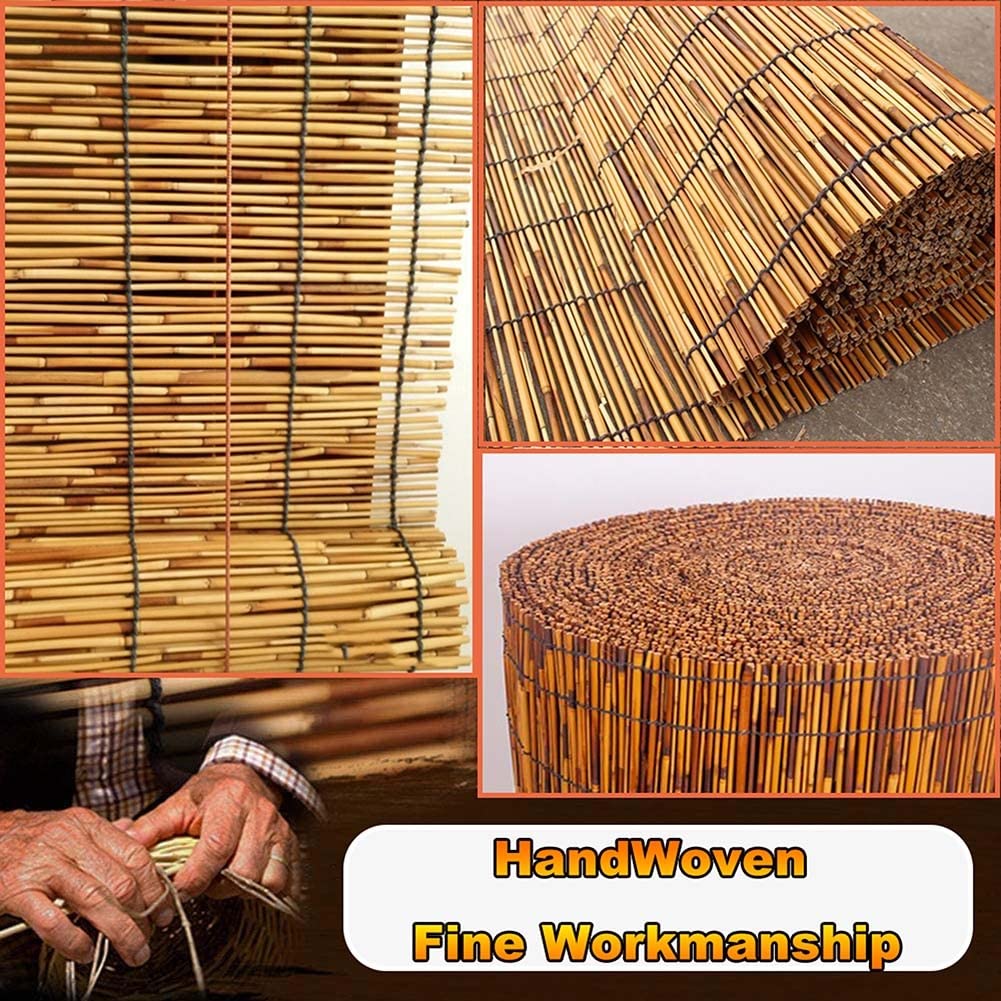 Retro Bamboo Roll-Up Blinds for Outdoor & Indoor Sun Protection Lnder