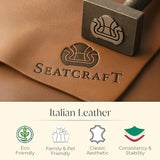 Seatcraft Anthem LT Zero-Gravity HeatZero Italian Leather Sofa w/Fold-Down Table Home Theater Seating, Heat & Massage, Power Headrest, Power Recline, Brown Seatcraft