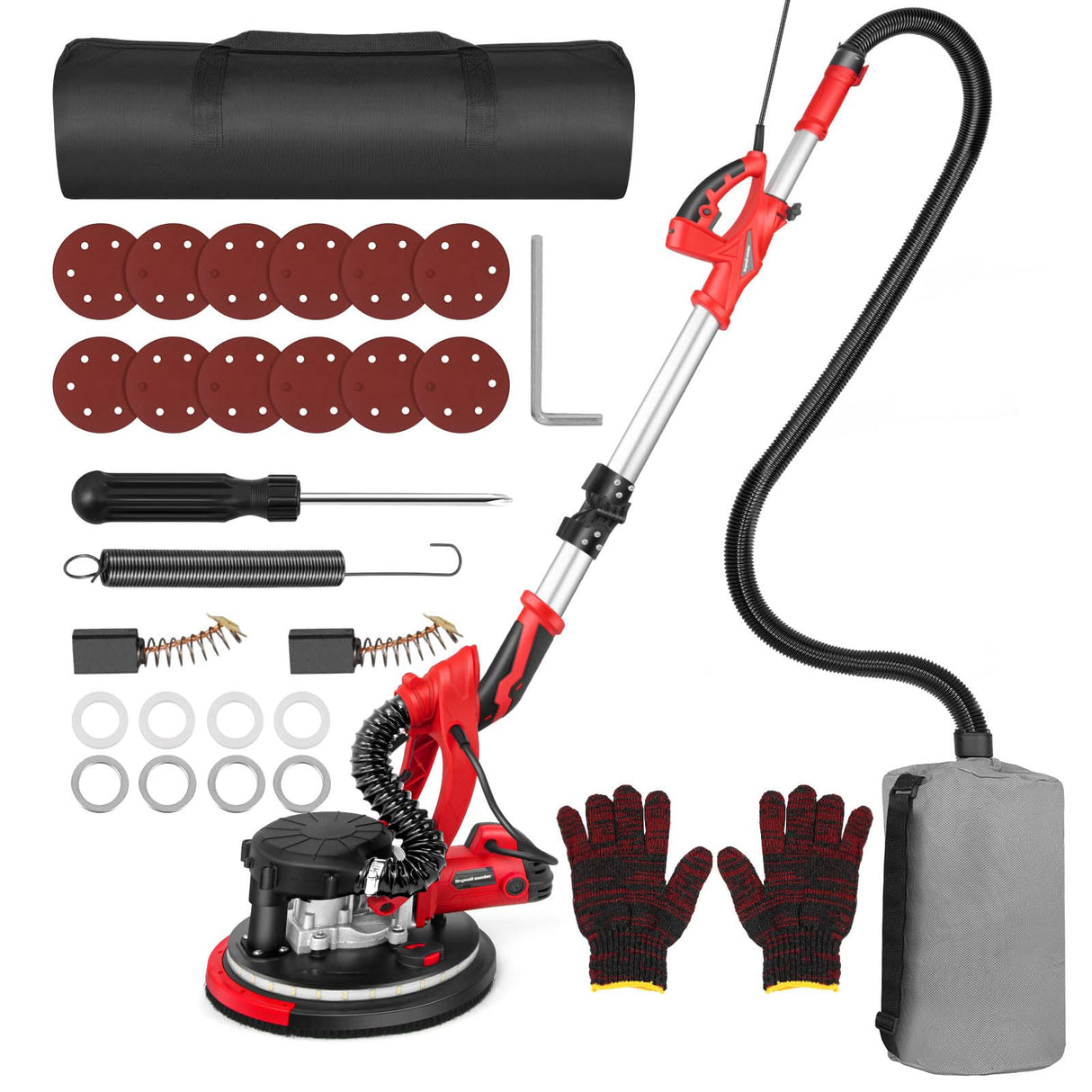 Drywall Sander with 5 Variable Speeds and Double-Deck LED，750W High Power - Ideal for grinding drywall, ceilings, interior walls, exterior walls,loose plaster LuckySlycyc