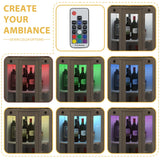 COCO DESIGN Corner Wine Cabinet with Locking Door, Lockable Liquor Bar Cabinet with Light, Whiskey Bar with Glass Door Storage for Home Kitchen, Farmhouse, 2 Glass Holders & 2 Wine Holders, Gray COCO DESIGN