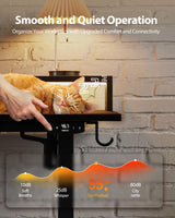 Electric Height Adjustable Standing Desk with Power Outlet and LED Light Strip, Sit to Stand, Ergonomic 48x24" Rising Desk with Memory Presets, Home Office Workstation, Computer Gaming Table, Brown Agilestic