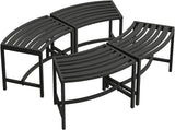Mingyall Heavy Duty Curved Fire Pit Bench Set of 4, Metal Outside Seating, Outdoor Steel Backless Benches for Garden, Patio, Porch, Backyard, Plant Stand Mingyall
