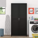 Systembuild Evolution Kendall 36" Utility Storage Cabinet, Black SystemBuild