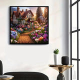 GXGLLPZBY 5D Diamond Painting Kit for Adults Beginners,DIY House Flower Paint by Diamond Art Kits,Suitability Friends Full Round Drill Diamonds Dots Gem Art,Home Wall Decor 13.78x13.78 Inch GXGLLPZBY