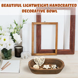 Tessco 2 Pcs Wooden Dough Bowl for Home Rustic Bread Long Wooden Bowl for Kitchen Dining Table Home Decoration(10 x 6 x 2 Inch, 16 x 6 x 2 Inch,Brown) Tessco