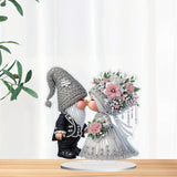 kaiwern Kiss Gnomes Home Decor 5D Diamond Art Kits, Wedding Diamond Art Kits for Adults with Couple Gnomes Elements, 5d Diamond Rhinestone Painting for Table Decor Ideal Wedding Gift kaiwern
