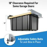 HANDT Overhead Garage Storage Rack, Connectable Heavy Duty Metal Ceiling Rails for Garage Storage Organization Shelving System, Supports Up to 6 Bins, 4 Sets Gray HANDT