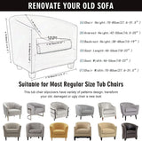 NILUOH Club Chair Covers 2-Piece Stretch Tub Chair Cover Printed Round Barrel Chair Slipcovers Non Slip Armchair Covers Couch Covers with Elastic Bottom for Bar Counter Living Room,Color 23 NILUOH
