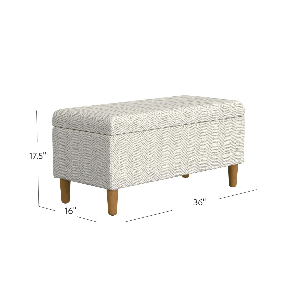 HomePop Malmo Decorative Storage Bench -Cream Chevron Woven HomePop