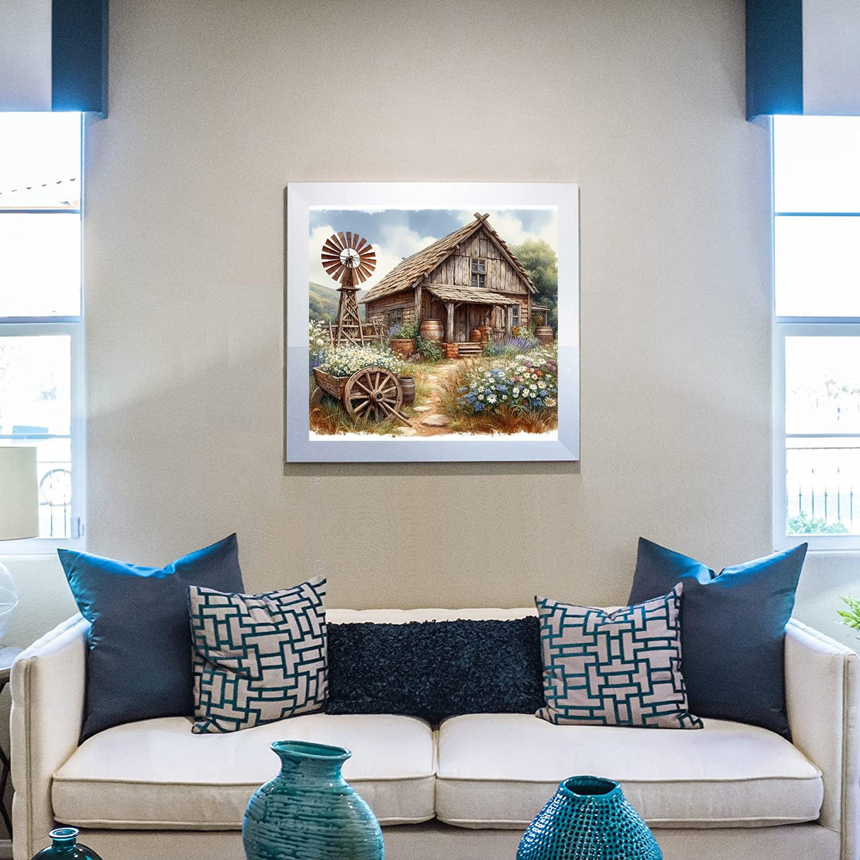 KTHOFCY 5D DIY Diamond Painting Kits for Adults, Wooden House and Sunflowers Full Drill Embroidery Cross Stitch Crystal Rhinestone Paintings Pictures Arts Wall Decor Painting Dots Kits 11.8X11.8 inch KTHOFCY