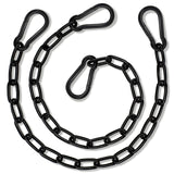 2 Pack Hanging Swing Chain with 4 Carabiners 25.6in, 660LB Capacity Heavy Duty Hammock Hardware Kit for Punching Bags, Swing Chairs, Indoor & Outdoor Gym (Black) Gelury