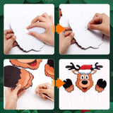 Christmas Fence Peeker Decoration, Over The Fence Holiday Outdoor Yard Reindeer Peeker for Garden Fence PEUTIER