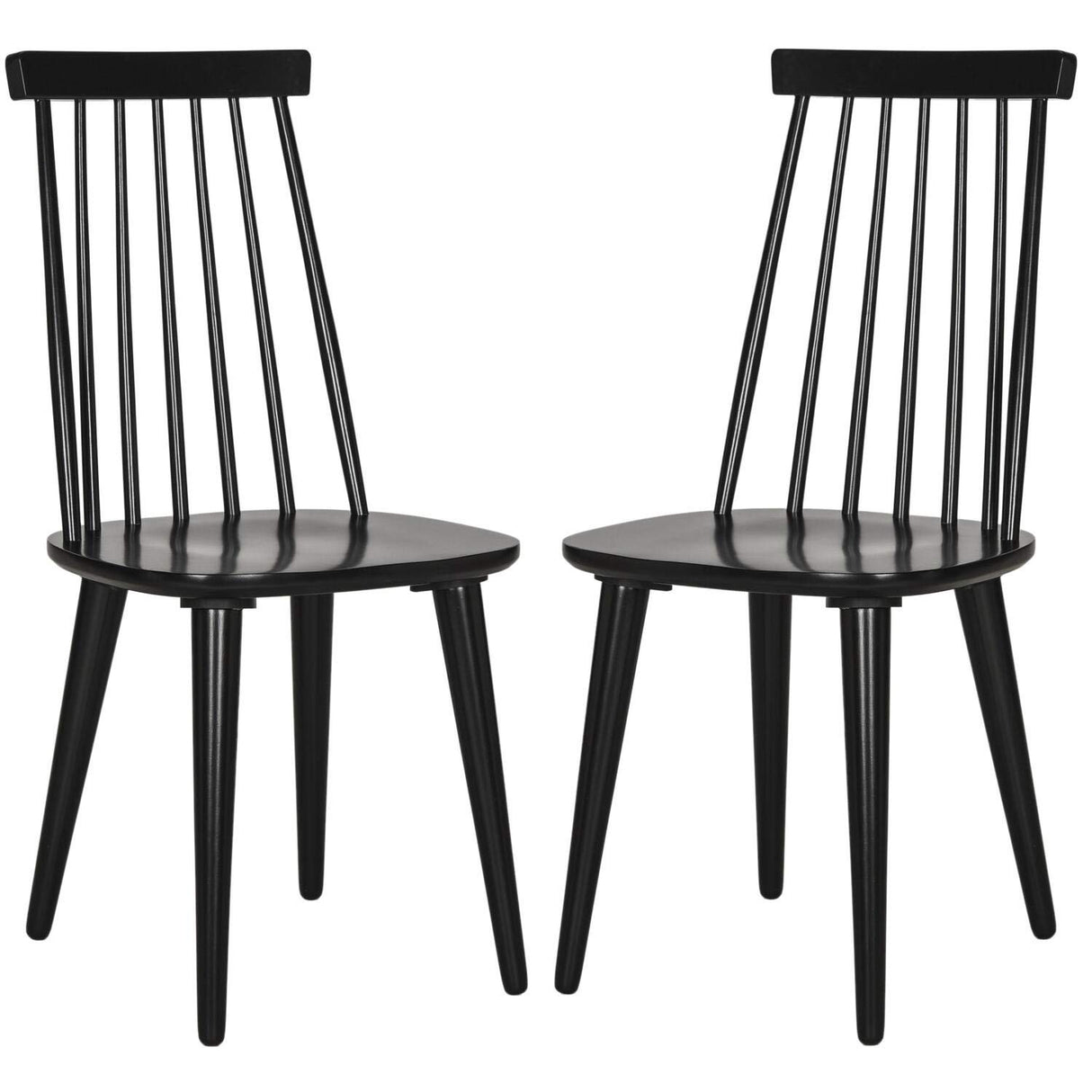 Safavieh American Homes Collection Burris Country Farmhouse Wood Black Spindle Side Chair (Set of 2) Safavieh