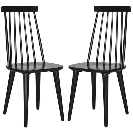 Safavieh American Homes Collection Burris Country Farmhouse Wood Black Spindle Side Chair (Set of 2) Safavieh