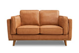Valencia Artisan Full Leather Loveseat Sofa 66” - Pure Full Italian Nappa Leather Couch, Solid Wood Accent, Ultimate Comfort, Cognac Tan VALENCIA THEATER SEATING