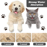 Dog Food Mats for Floors Waterproof, Dog Cat Water Bowl Mats Pet Feeding Absorbent Mat Dog Cat Pet Placemats for Food and Water Wood 12 * 20 inch Zoeeya