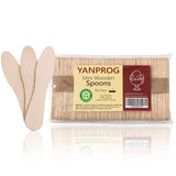 YANPROG Mini Wooden Spoons Small Tasting Spoons 3" Ice Cream Spoons 100Pcs, Natural Birch Biodegradable Compostable Wooden Cutlery for Parties, Weddings, Camping YANPROG