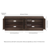 Henn&Hart Presque TV Stand, 68" Wide, Brown Henn&Hart