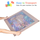 Lavievert Wooden Jigsaw Puzzle Board with Dust-Proof Cover, Lightweight & Portable Puzzle Mat Storage Saver with Non-Slip Surface for Up to 1000 Pieces - Khaki LAVIEVERT