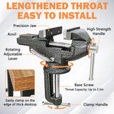COLCUT Table Vise 3.1 Inch, 360° Home Vise Portable Bench Clamp, Clamp-on Vise Bench Clamps Fixed Tool for Woodworking, Metalworking, Cutting Conduit, Drilling, SawingTable COLCUT