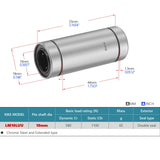 XIKE 2 Pcs LM10LUU Sealed Lengthen Linear Ball Bearings 10x19x55mm,Fits DIY/3D Printer/Workbench/CNC, M4 Rod Shaft Guide Linear Motion System and SCS4LUU Linear Ball Bearings Block Slide Bushing. XIKE