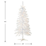 National Tree Company Pre-Lit Artificial Christmas Tree, White Tinsel, White Lights, Includes Stand, 4 feet National Tree Company