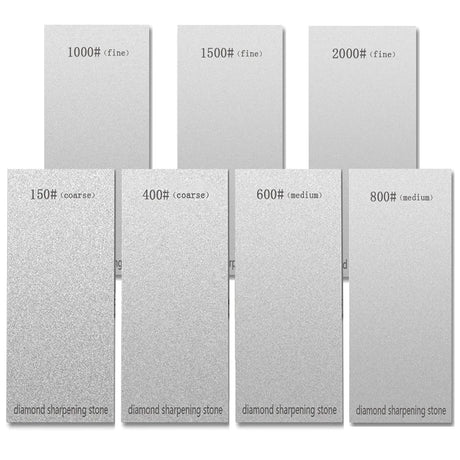 Diamond Sharpening Stone Set,Diamond Lapping Plate Coarse/Medium/Fine Grit Sharpener, Honing Whetstone for Kitchen, Sharpening Dull (150+400+600+800+1000+1500+2000) SUWAJUME