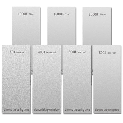 Diamond Sharpening Stone Set,Diamond Lapping Plate Coarse/Medium/Fine Grit Sharpener, Honing Whetstone for Kitchen, Sharpening Dull (150+400+600+800+1000+1500+2000)
