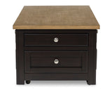 Signature Design by Ashley Drazmine Casual Lift-Top Coffee Table with 4 Drawers and Casters, Dark Brown & Light Brown Signature Design by Ashley