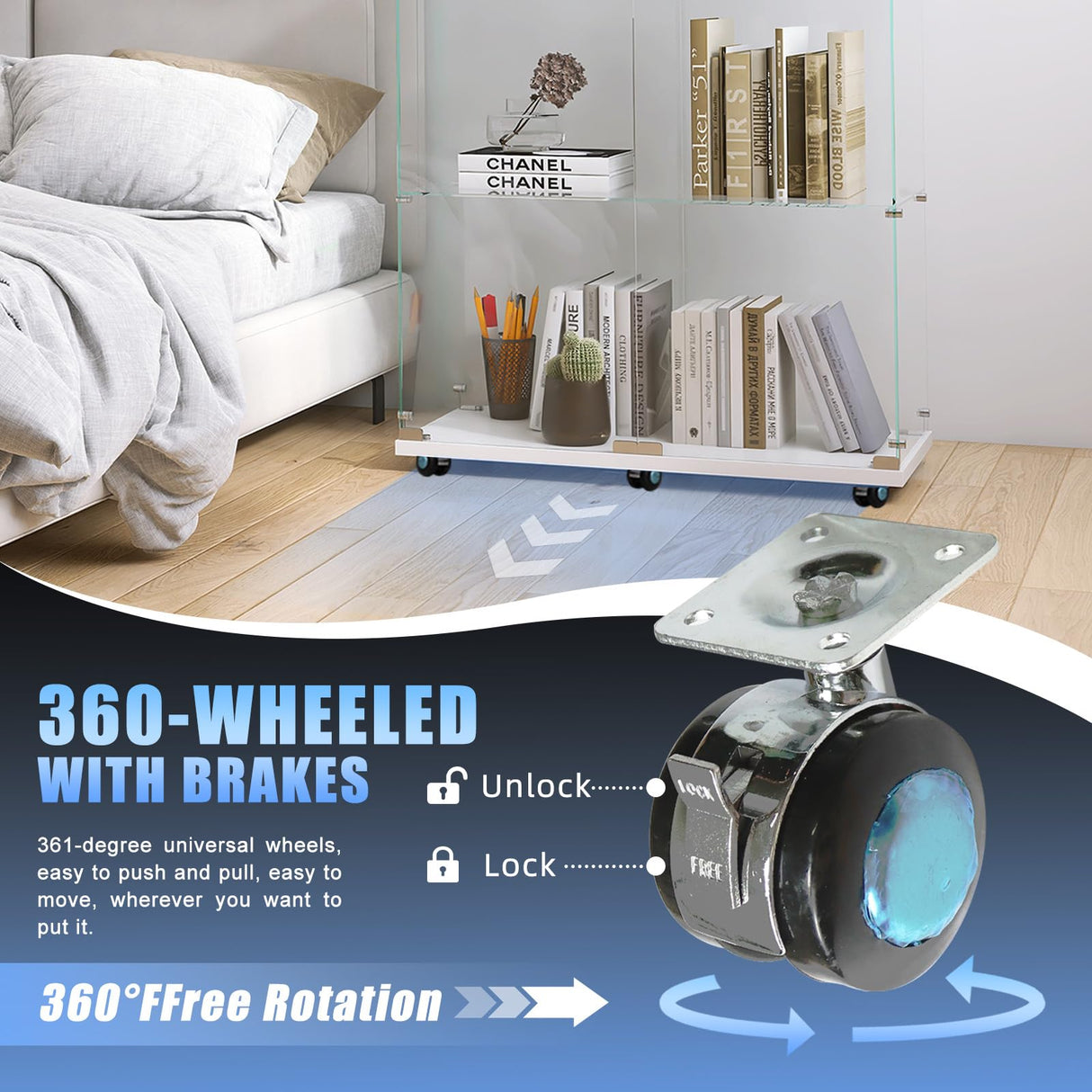 Fetuero Glass Display Cabinet,5 Shelves Double Door LED Lights Curio Cabinet for Collection with Wheels, 74.8" High Glass Display Case for Living Room Bedroom Playroom Office,White Fetuero