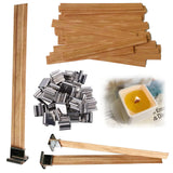 Double-Layered Wood Wicks for Candles Making, 30 Sets Wooden Wicks with Base, Wooden Candle Wick PXBBZDQ