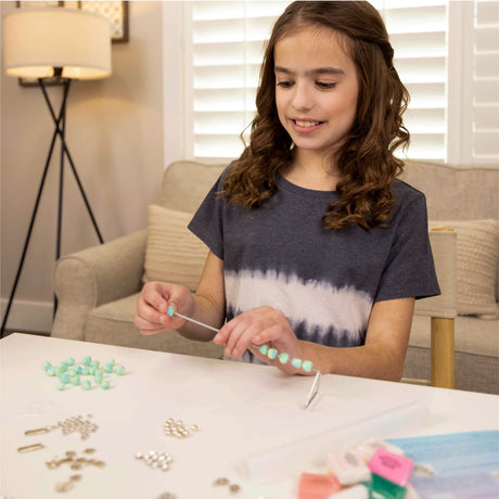 Hapinest Make Your Own Clay Jewelry Making Kit for Girls,Create 3 Bracelets & 3 Necklaces Hapinest