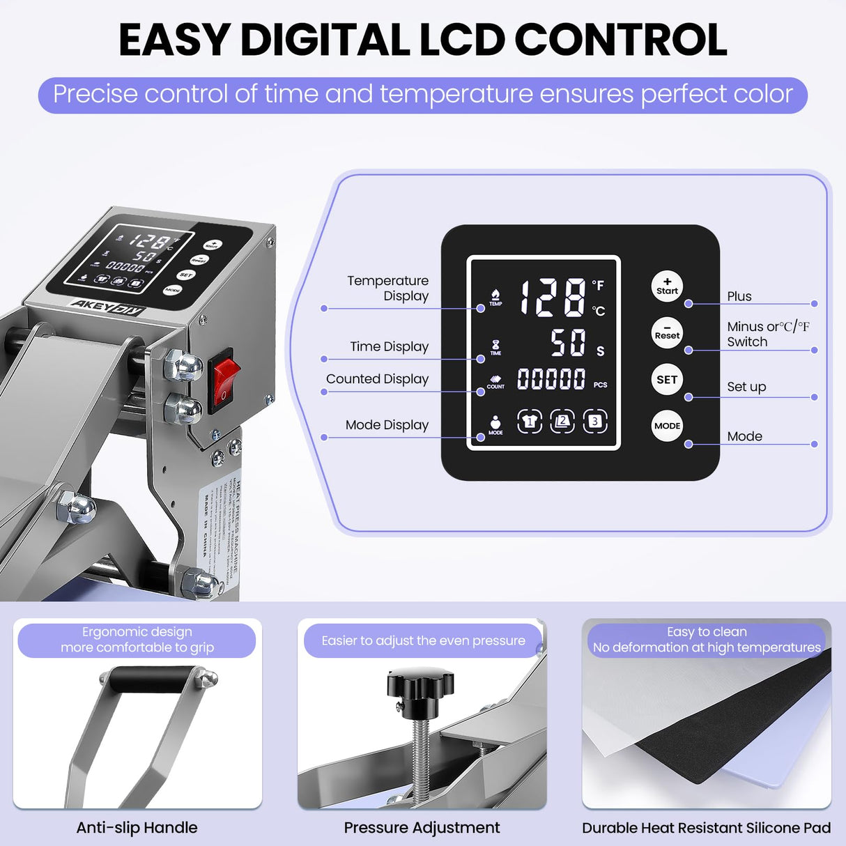 15x15 Heat Press Machine,Slide Out Heat Press Digital Clamshell Heat Transfer Sublimation Printer Press Industrial-Quality Power Heat Press for T Shirts/Pillow/Bag/Plates Creative Pattern DIY DREAMVAN